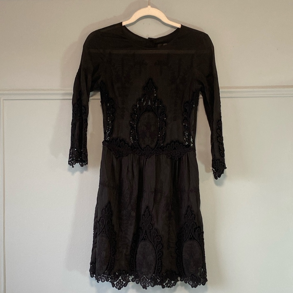 Night Luxe Silk, Embroidered, and Cotton Lace Party LBD Valentina